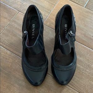 Biviel Black Leather Mary Janes size 36(6)